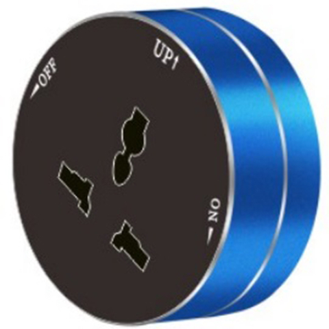 Track Socket in Plug & Socket Aluminum Wall Track Socket Embedded Orbital EU Movable Modular Power Rail Plug System Desktop Electrical Outlet Panel with Blue MF Round socket 