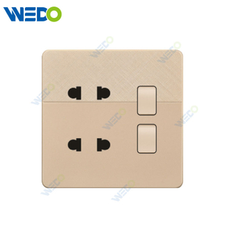 D1 Light Switch Simple Electric, Wall Switch Light 2G 2PIN SOCKET/ 2G 4PIN SOCKET Socket With Neon Wall Switch PC Material Cover with IEC Report SASO