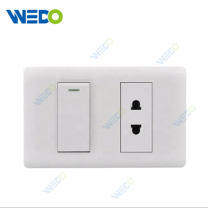 A10 High Quality Home UK Standard Aluminum Electric Wall Socket Switch 1gang 2 Pin Socket