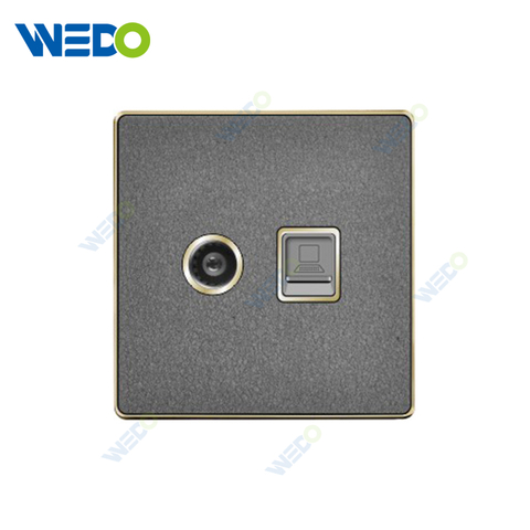 ULTRA THIN A1Series TV+Tel Socket / TV +Computer Socket Acrylic / Leather Different Color Different Style Fashion Design Wall Switch 