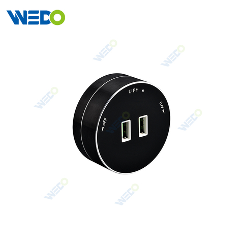 Track Socket in Plug with USB & Socket Aluminum Wall Track Socket Embedded Orbital EU Movable Modular Power Rail Plug System Desktop Electrical Outlet Panel with USB Square socket