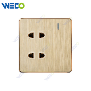 C72 China 1G SWITCH 2PIN SOCKET Electric Push Button Light Wall Switch Many Colors White Silver Gold with Chrome