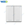 S2-W Home Switches 2G 16A 250V Light Electric Wall Switch Socket 86*86cm PC Material with Chrome Frame