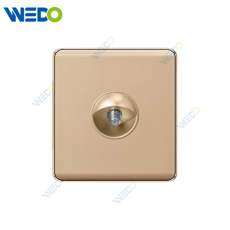 K2-P Series Satellite Socket / Double Satellite Socket 250V Light Electric Wall Switch Socket 86*86cm PC Material with Chrome Frame Home Switches Twist Pattern