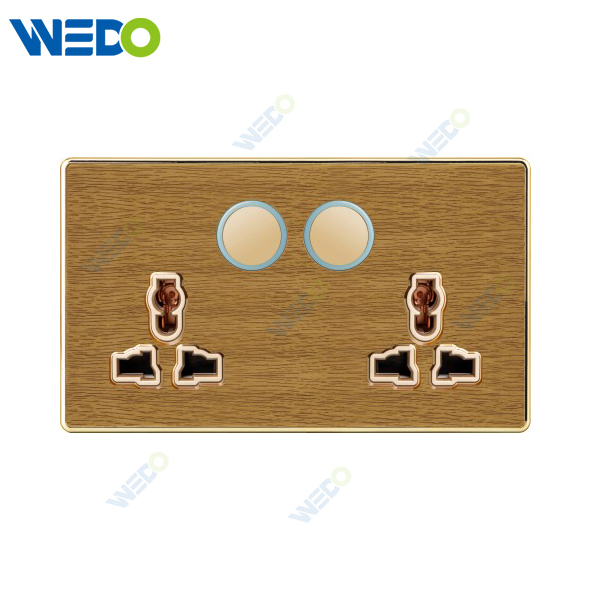 K8 Series Acrylic Double 13A MF Switched Socket with LED Light Ring 250V Light Electric Wall Switch Socket Home Switches Twist Pattern