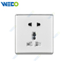 S2-W Home Switches 5 PIN Socket 250V Light Electric Wall Switch Socket PC Material with Chrome Frame