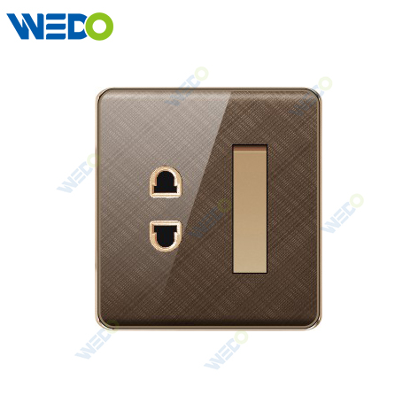 K2-b Series 1 Gang Switch 2 Pin Socket 16A 250V Light Electric Wall Switch Socket 86*86cm PC Material with Chrome Frame Home Switches