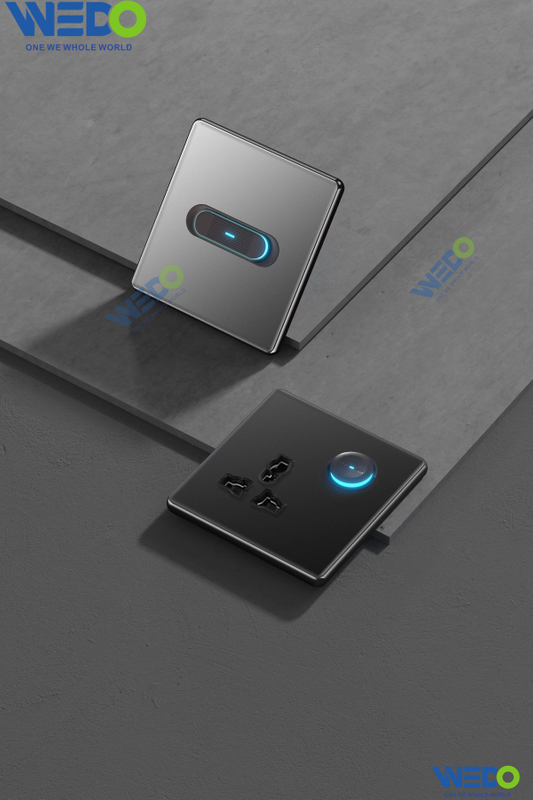 S8 Series Newest Design 1-4Gang 16A Glass Acrylic Plating Material Switch 