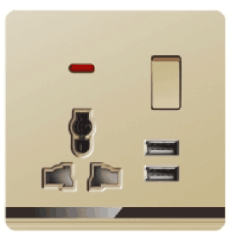 Ultra Slim Switch Socket MF 3 Pin&13A &Socket With 2USB Innovative Design Generous Appearance W4 Series Switch Socket 