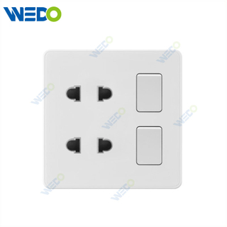 C85 Wall Switch Push On Off UK Standard Electric Switch Socket UK Standard White 2g Switch And 2 Pin Socket/2g Switch And 2g 2pin Socket