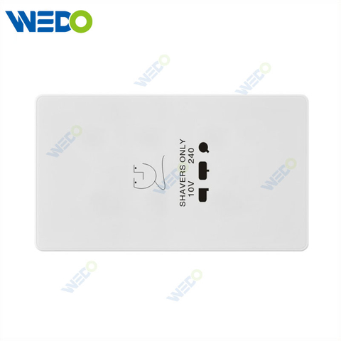 C85 Wall Switch Push On Off UK Standard Electric Switch Socket UK Standard White Shaver Socket 3 *6