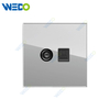 D90 Series TV+TEL/ TV+Computer 250V Light Electric Wall Switch Socket Glass Plate+PC Bottom Material Modern Sockets