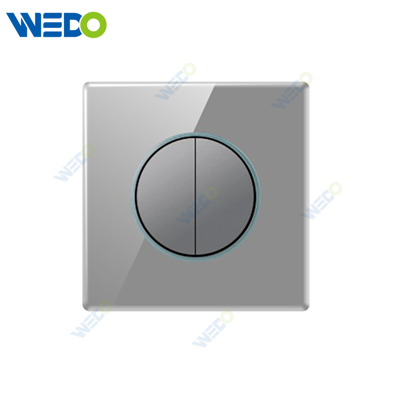 S6 Series 2G 16A 250V Light Electric Wall Switch Socket Tempered Glass Material Modern Sockets