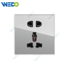 S6 Series 5PIN MF Socket 250V Light Electric Wall Switch Socket Tempered Glass Material Modern Sockets