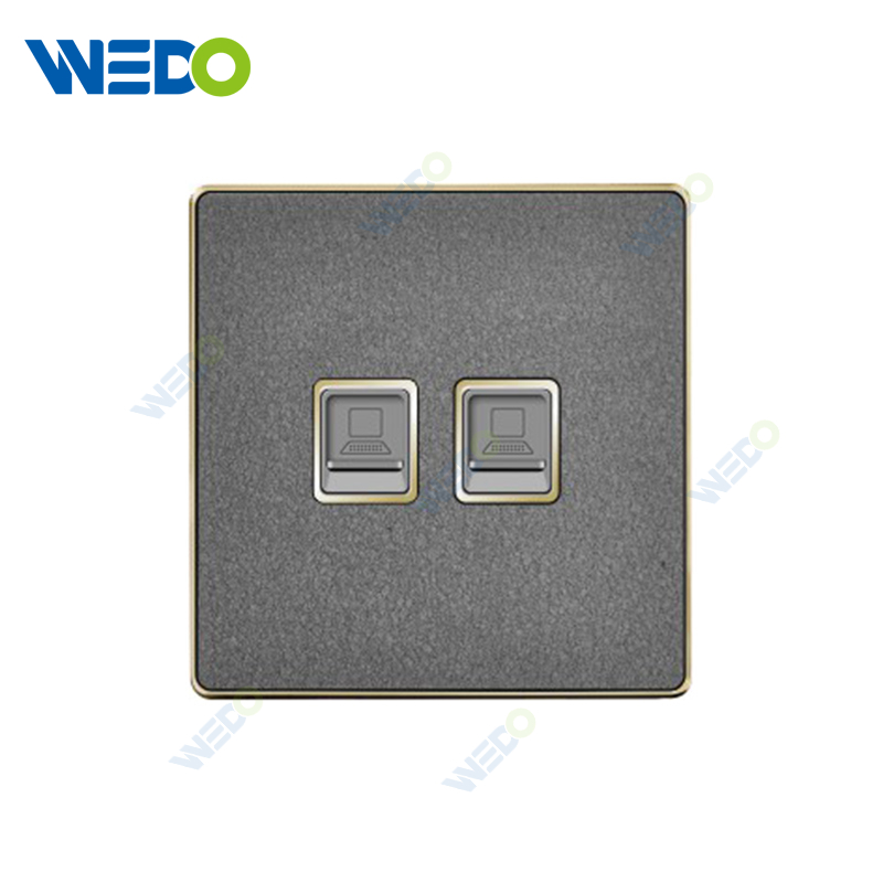ULTRA THIN A1Series Tel /Computer socket Acrylic / Leather Different Color Different Style Fashion Design Wall Switch 