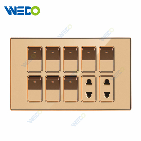 OEM Popular Wall Switch Socket 6 Gang 2 Way Modular Switch Plates Pakistan Type 