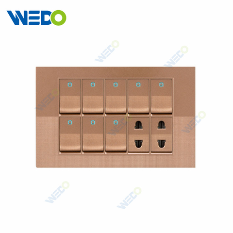 Pakistan 8+2 Wall Switch SOCKET 4/6/8/10 GANG SWITCH PLATE 