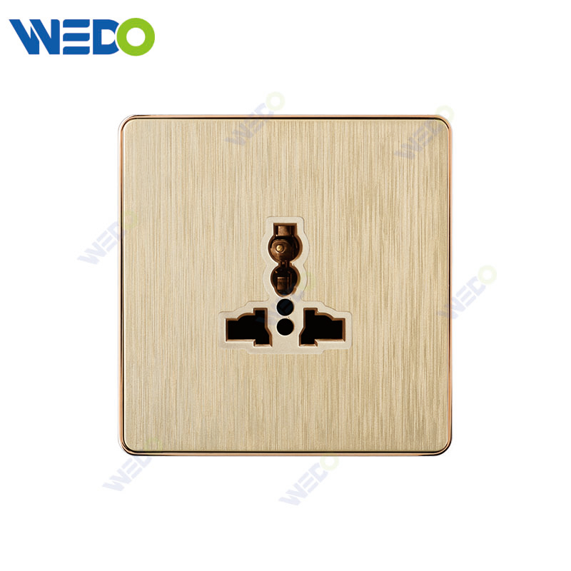 C72 China 3PIN MF SOCKET Electric Push Button Light Wall Switch Many Colors White Silver Gold with Chrome