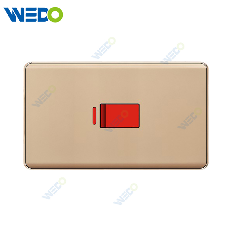 K2-P Series 45A Switch with LED Light Ring 250V Light Electric Wall Switch Socket 146 PC Material with Chrome Frame Home Switches Twist Pattern