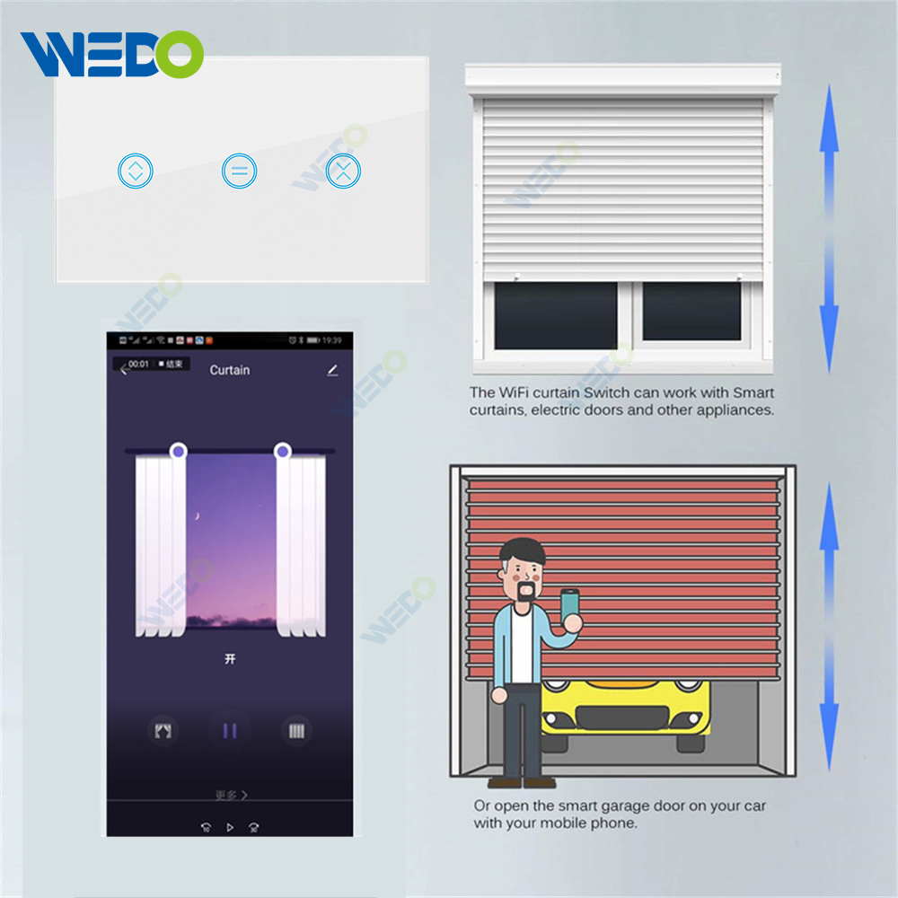 US Standard Alexa Google Control Smart Curtain Wifi Switch Panel