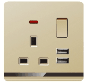 Ultra Slim Switch Socket MF 3 Pin&13A &Socket With 2USB Innovative Design Generous Appearance W4 Series Switch Socket 