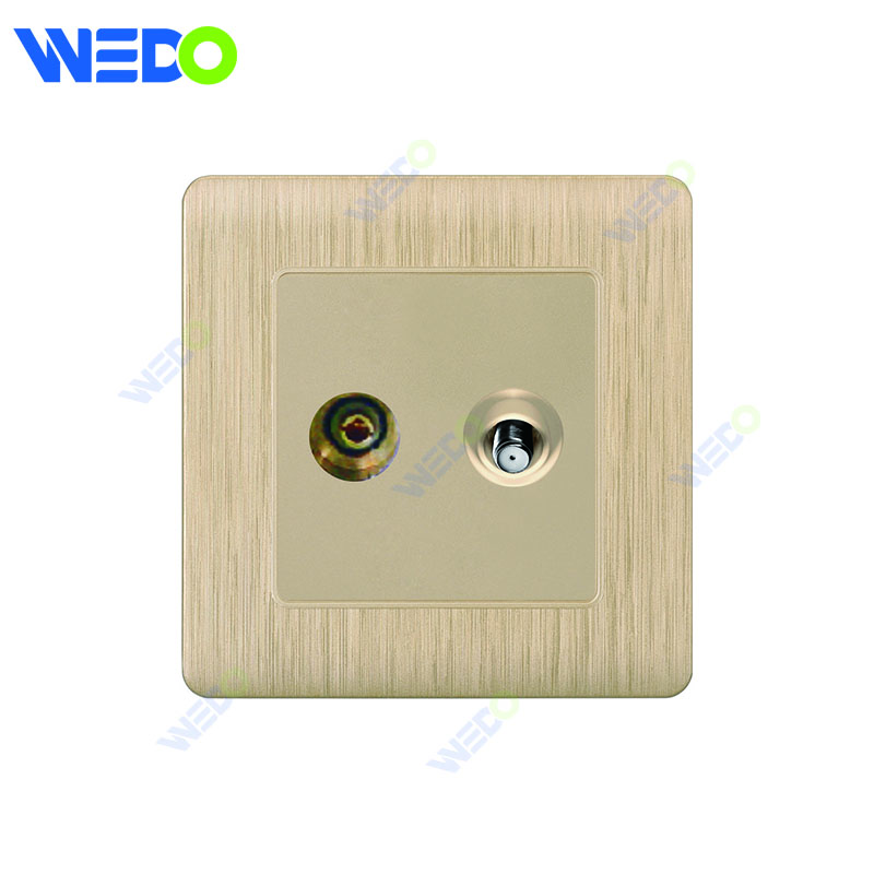 C20 86mm*86mm Home Switch White/silver/gold TV+SATELLITE Electric Wall Switch PC Cover with IEC Certificate