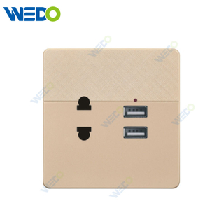 D1 Light Switch Simple Electric, Wall Switch Light 2PIN SOCKET WITH USB/ 2PIN SOCKET WITH 2USB Wall Switch PC Material Cover with IEC Report SASO