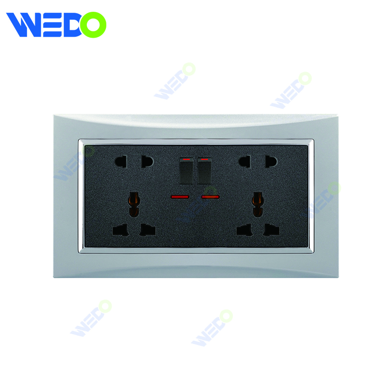 M3 Wenzhou Factory New Design Electrical Light Wall Switch And Socket IEC60669 5PIN MF SWITCHED SOCKET+2USB