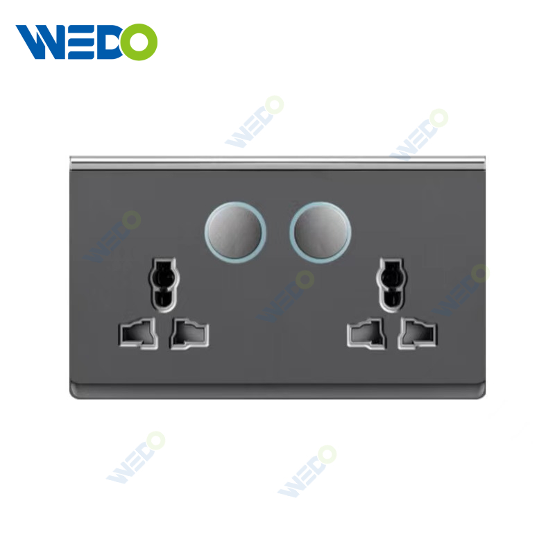 British Standard High Quality Double 13A MF switch socket/+2USB Reset Wall Switch Electrical Socket