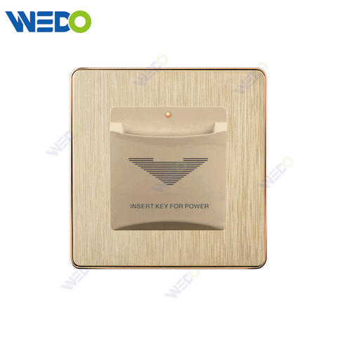 C72 China INSERT CARD TO GET POWER Electric Push Button Light Wall Switch Many Colors White Silver Gold with Chrome