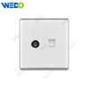 S2-W Home TEL+TV / Computer +TV Socket 16A 250V Light Electric Wall Switch Socket 86*86cm PC Material with Chrome Frame