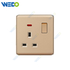 K2-P Series 13A Switched with LED Light Ring 250V Light Electric Wall Switch Socket 86*86cm PC Material with Chrome Frame Home Switches Twist Pattern