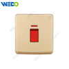 S1 Series 20A Switch with LED Light Ring 250V Light Electric Wall Switch Socket 86*86cm PC Material with Chrome Frame Home Switches