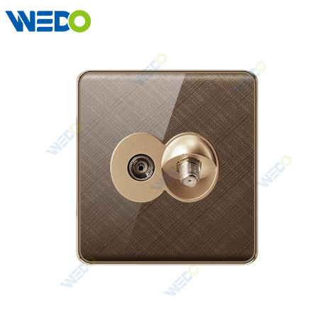 K2-b Series Satellite +TV 250V Light Electric Wall Switch Socket PC Material with Chrome Frame Home Switches