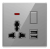 Ultra Slim Switch Socket MF 3 Pin&13A &Socket With 2USB Innovative Design Generous Appearance W6 Series Switch Socket 