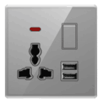 Ultra Slim Switch Socket MF 3 Pin&13A &Socket With 2USB Innovative Design Generous Appearance W6 Series Switch Socket 