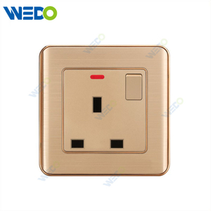 C32 Aluminium New Design Customized Factory Pc Wall Switch And Socket 13A Switched Socket with Neon/without Neon
