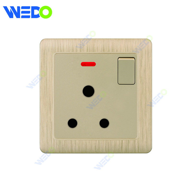 C20 86mm*86mm Home Switch White/silver/gold 15A SOCKET Light Electric Wall Switch PC Cover with IEC Certificate