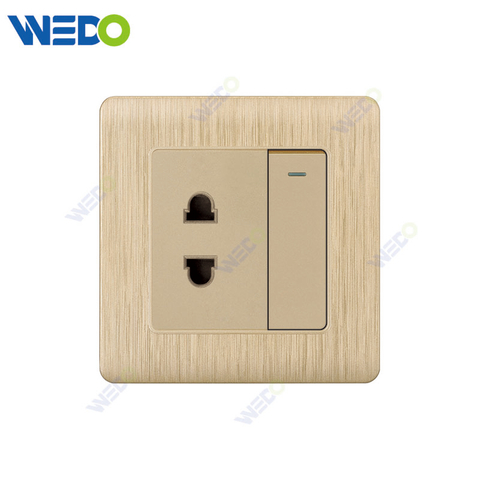 C20 86mm*86mm Home Switch White/silver/gold 1Gang Switch 2 PIN SOCKET / 1 Gang Switch 4 PIN SOCKET Light Electric Wall Switch PC Cover with IEC Certificate