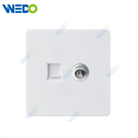 C85 Wall Switch Push On Off UK Standard Electric Switch Socket UK Standard White Gold Satellite+Tel Socket