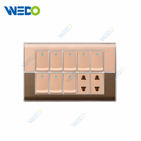 Pakistan 8+2 Wall Switch SOCKET 4/6/8/10 GANG SWITCH PLATE 