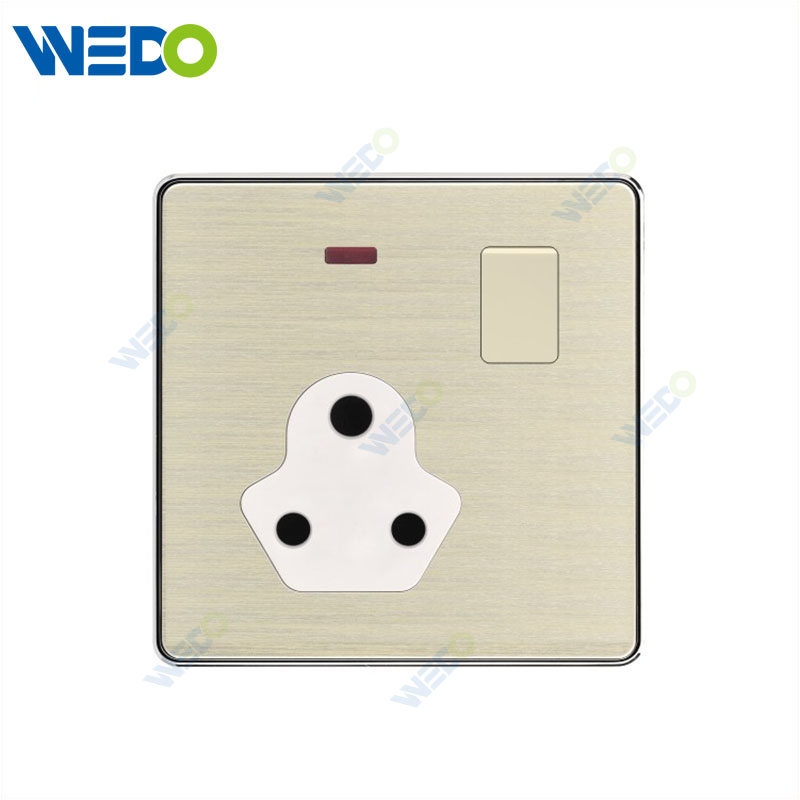 C90 Wenzhou Factory New Design Acrylic Home Lighting Electrical Wall Switches PC Material Cover with IEC Report SASO 15A Switched Socket with Neon