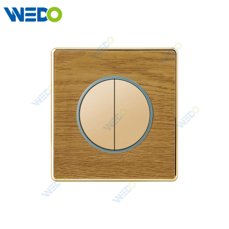 K8 Series Acrylic Wooden 2G 16A 250V Light Electric Wall Switch Socket 86*86cm PC Material with Chrome Frame Home Switches Twist Pattern