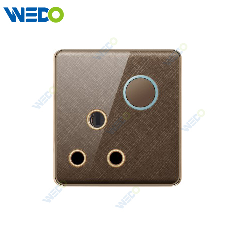 K2-b Series 15A Switched Socket with LED Light Ring 250V Light Electric Wall Switch Socket 86*86cm PC Material with Chrome Frame Home Switches
