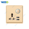 New Design PC MF Switched Socket+2USB Reset Wall Switch Socket 86*86 mm For Home