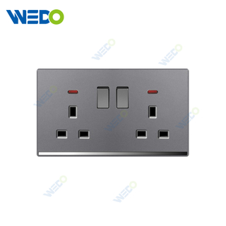 ULTRA THIN A4 Series Double 13A Switch Socket w/without neon Different Color Different Style Fashion Design Wall Switch 