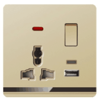 Ultra Slim Switch Socket MF 3 Pin&13A &Socket With USB+Type-C Innovative Design Generous Appearance W4 Series Switch Socket 
