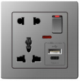 B20 Series 1 USB+1 Type C With Neon Switch Socket With PC Materical Different Color Home Socket Wall Switch Socket 