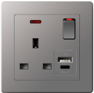 B10 13A Socket 13A Switched Socket DP 13A Switched Socket SP 13A Switched Socket with Neon SP/DP 13A 1gang SP Swiched Socket 1USB+ Type C Neon