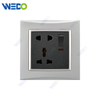 M3 Wenzhou Factory New Design Electrical Light Wall Switch And Socket IEC60669 5PIN MF SWITCHED SOCKET WITH NEON